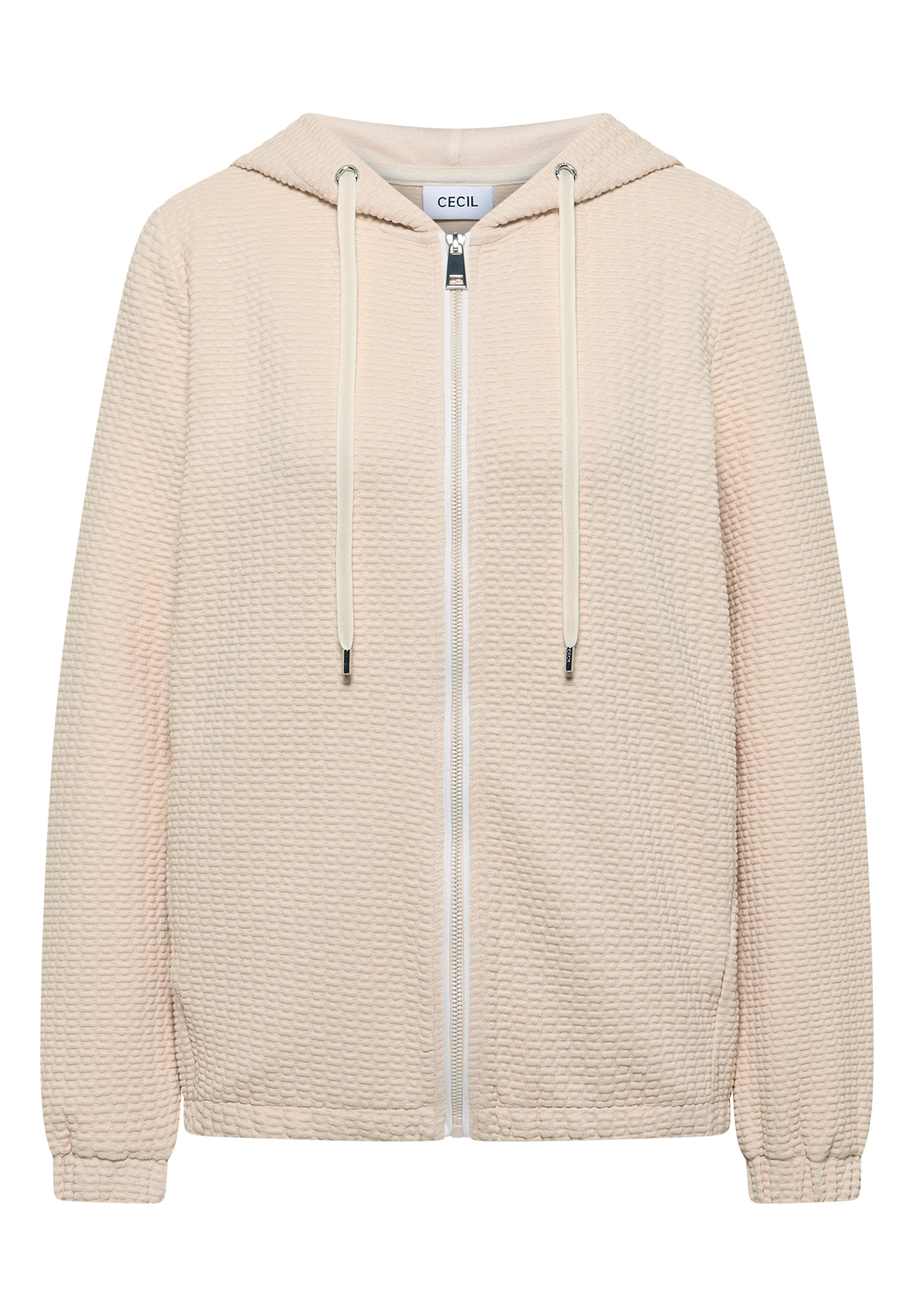 CECIL Zip-Up Hoodie in Beige: front