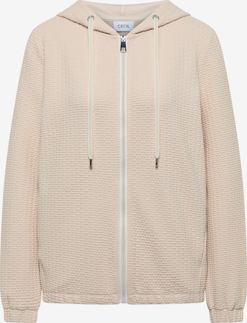 CECIL Zip-Up Hoodie in Beige: front