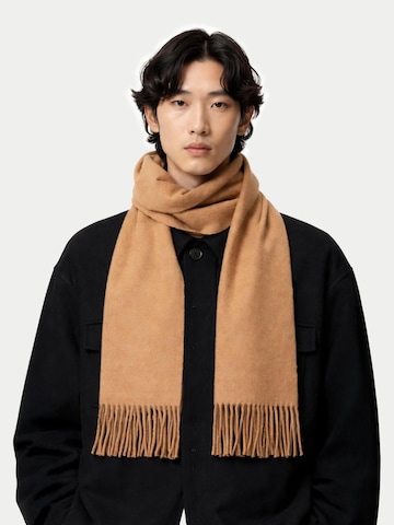 GOBI Cashmere Halsduk 'Unisex Cashmere Fringed Scarf' i beige: framsida