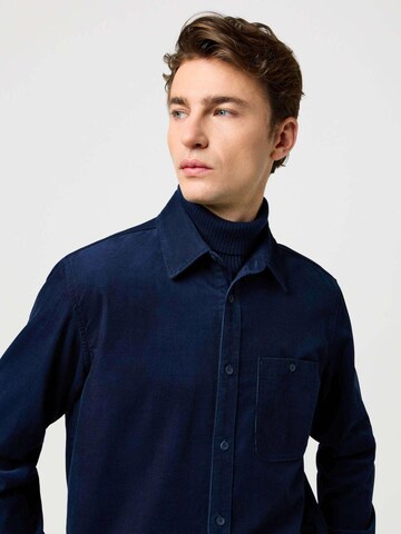 WRANGLER Regular fit Button Up Shirt '1 Pkt Corduroy Shirt' in Blue