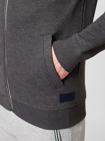 TOM TAILOR Zip-Up Hoodie in Grey