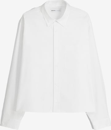 Bershka Klasický střih Košile – bílá: přední strana