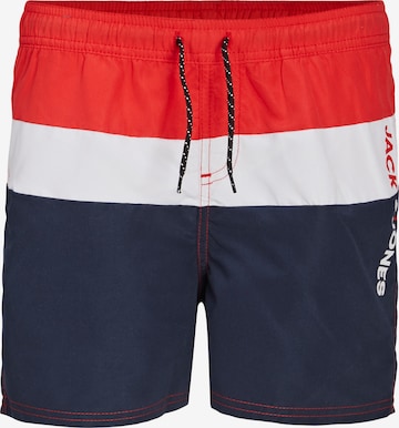 Jack & Jones Junior Uimashortsit 'Crete' värissä punainen: edessä