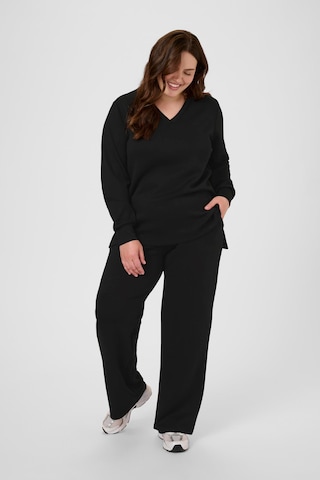 Wide Leg Pantalon 'KCAnnita' KAFFE CURVE en noir