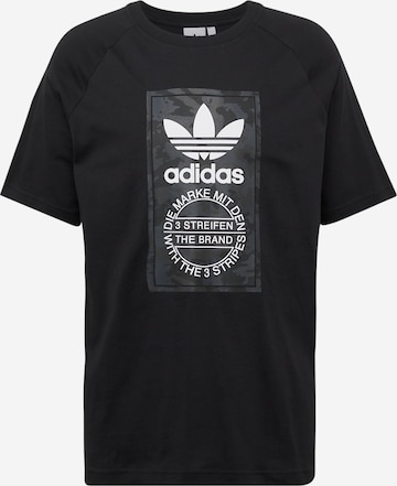 Tricou 'Camo Tongue' de la ADIDAS ORIGINALS pe negru: față