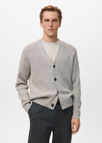 MANGO MAN Strickjacke 'Joanc' in Grau: Vorderseite