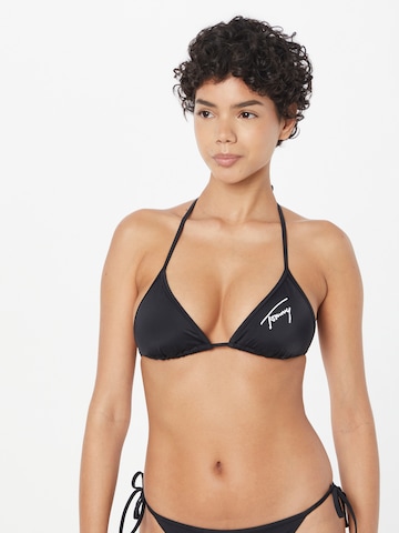 Tommy Jeans Triangle Bikini Top in Black: front