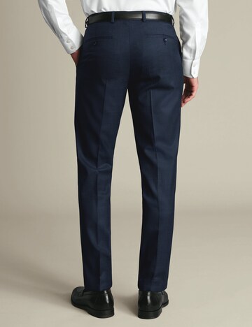 Charles Tyrwhitt Slim fit Pleated Pants in Blue: back