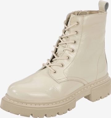 Palado Lace-Up Ankle Boots 'Kea' in Beige: front