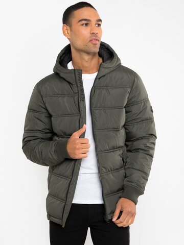 Threadbare Winter Jacket 'Beechwood' in Grey: front
