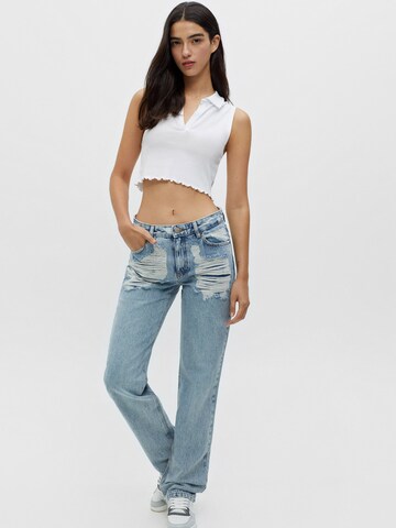 Pull&Bear Loosefit Jeans i blå: forside