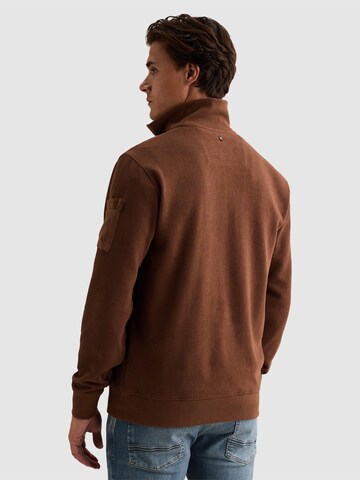 PME Legend Sweatshirt 'Sweatshirt with half-zip and flight pocket' in Bruin