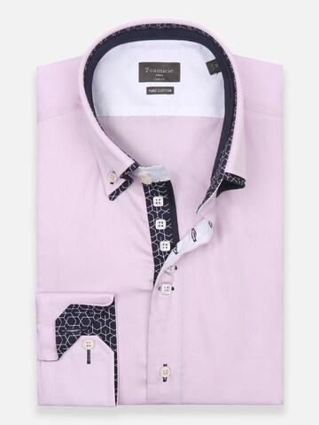 Coupe slim Chemise business 'Marco Polo Iconic Satin Man Shirt White' 7Camicie en rose