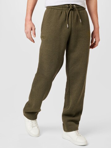 Superdry Regular Trousers in Green: front