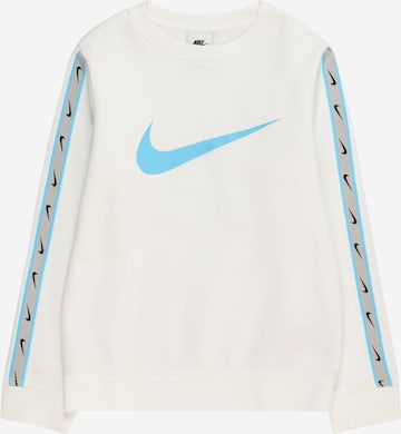 Nike Sportswear Sweatshirt 'REPEAT' in White: front