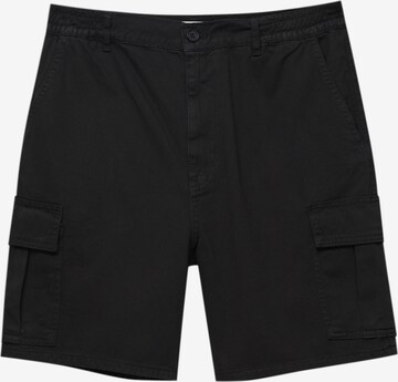 Regular Pantalon cargo Pull&Bear en noir : devant