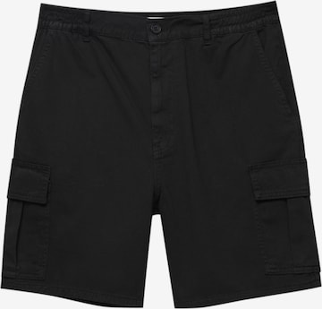 Pantaloni cu buzunare de la Pull&Bear pe negru: față