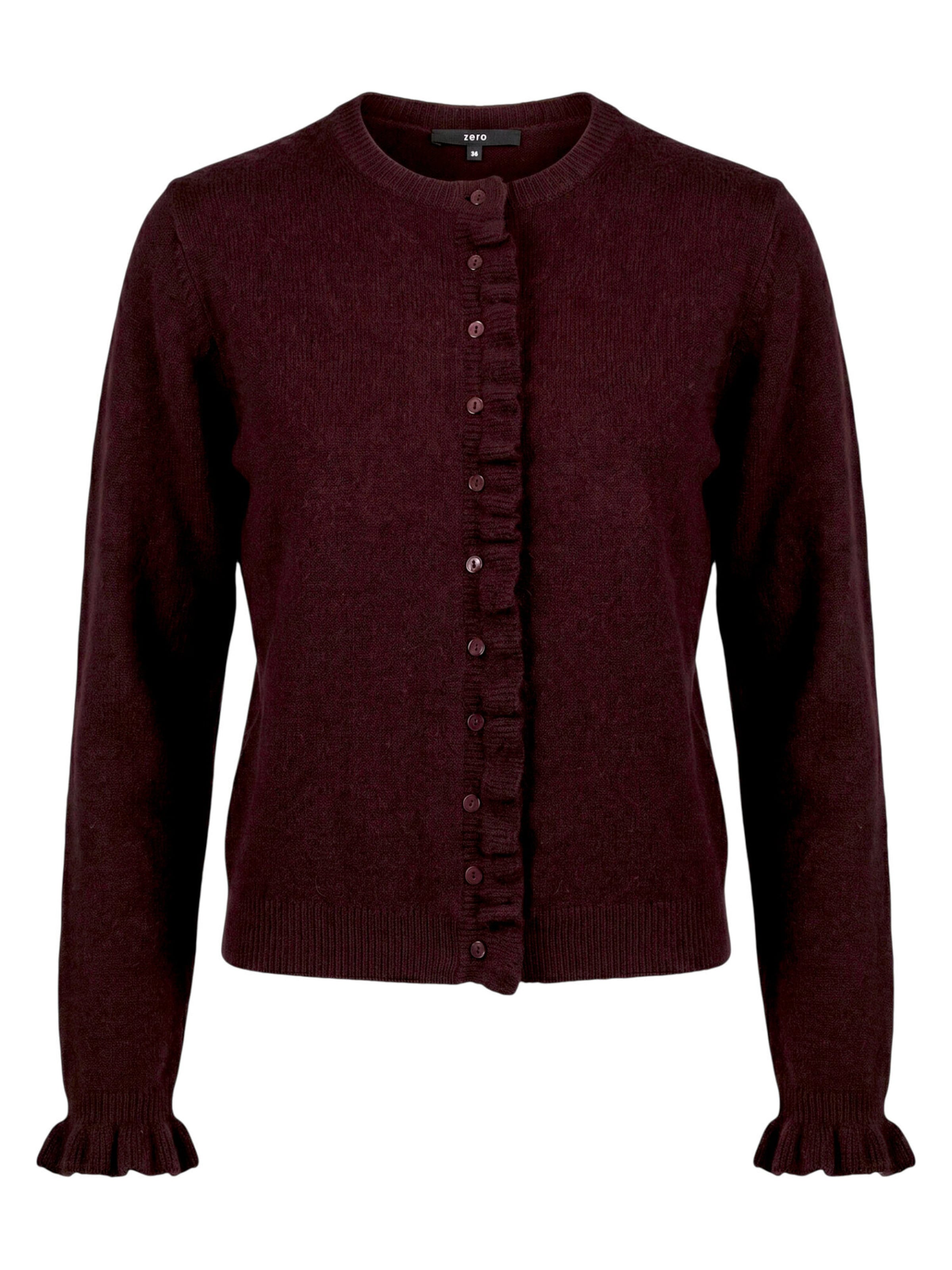 zero Gebreid vest in Bruin: voorkant