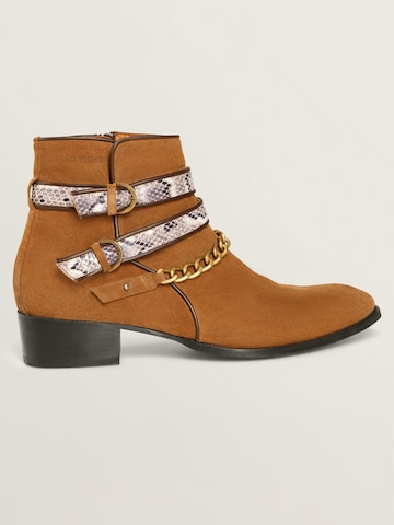 Boots 'SNAKE BUCKLE' MAD TIGERS en marron