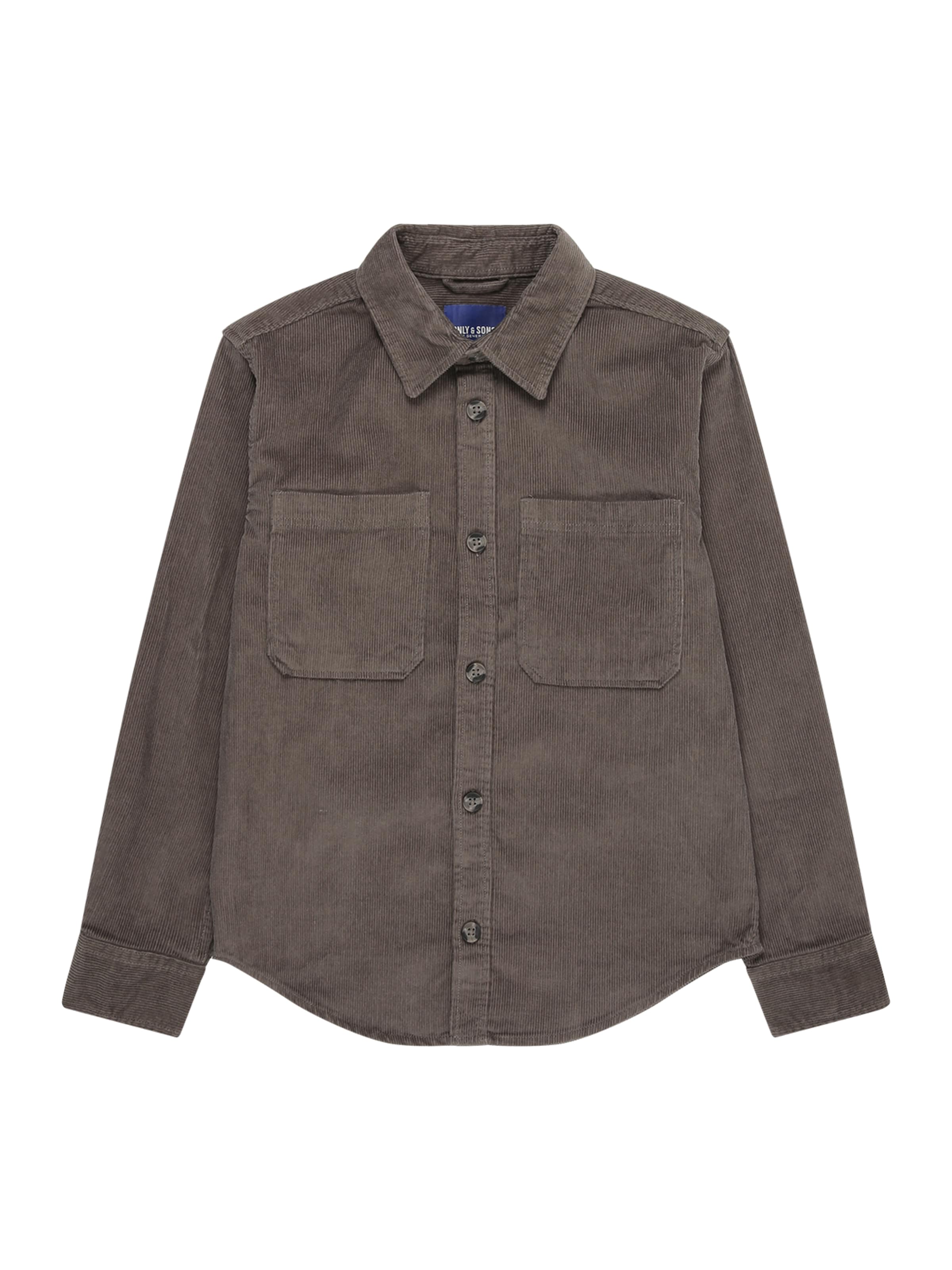 Only & Sons Junior Средняя посадка Рубашка 'OSJAlp' в Серый: спереди