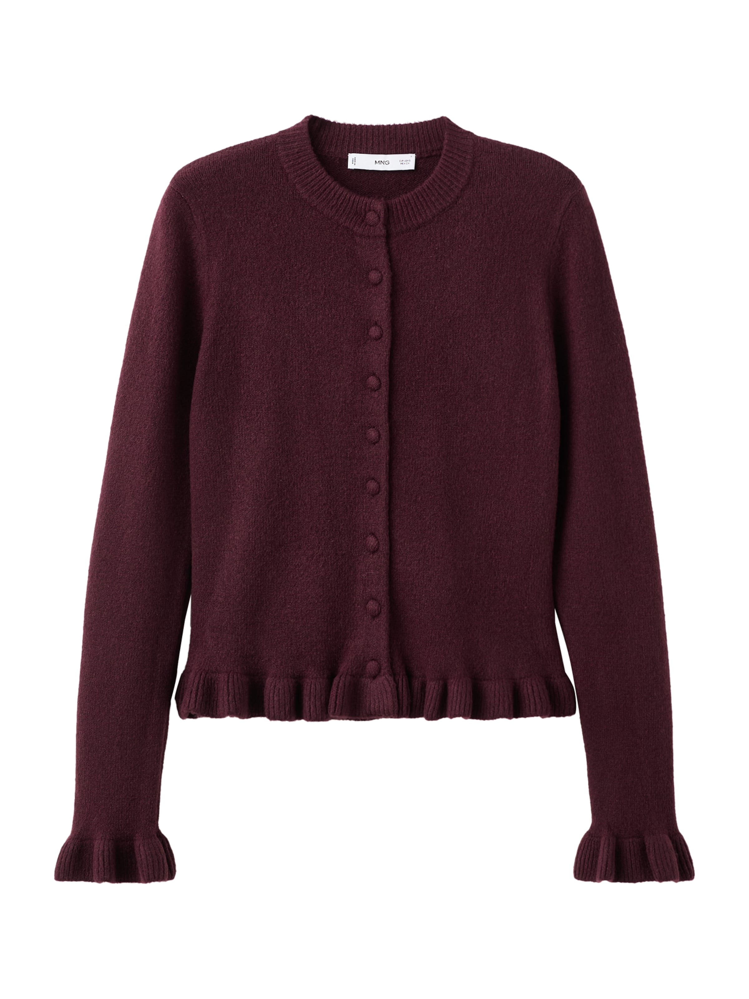 MANGO Kardigan 'FLEUR' – červená: přední strana