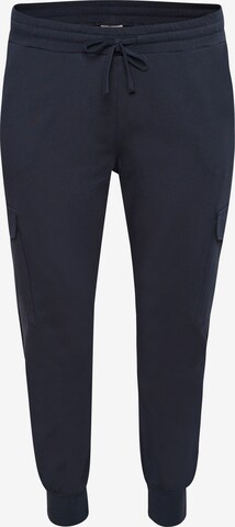 KAFFE CURVE Tapered Broek 'Sine' in Blauw: voorkant