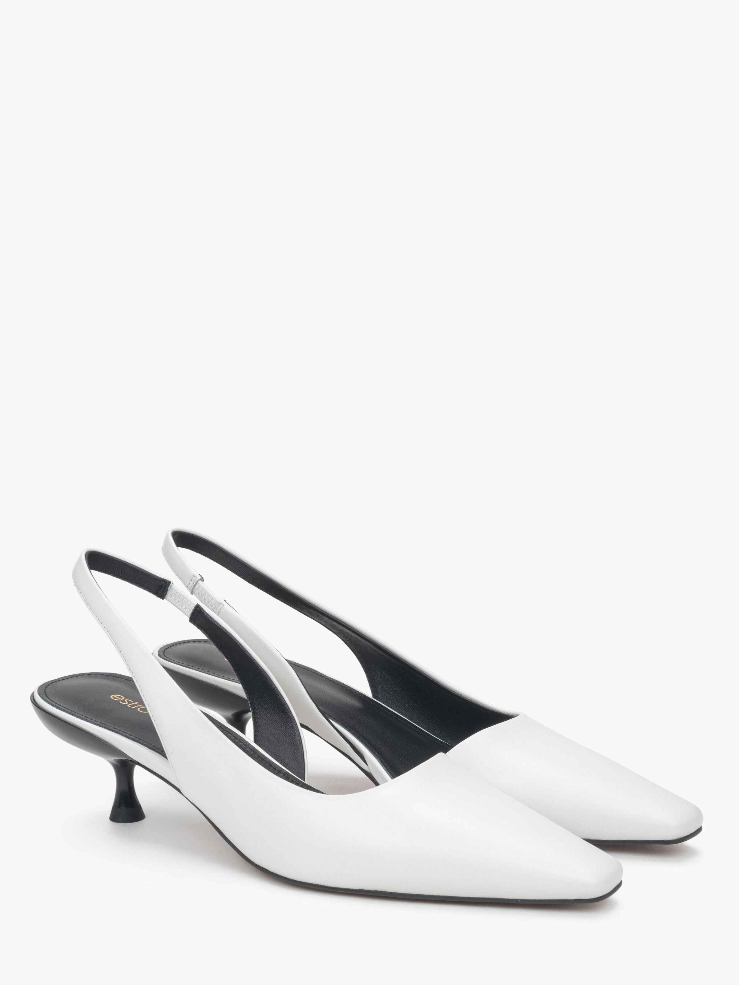 Estro Slingback pumps '203-24101-19' i vit