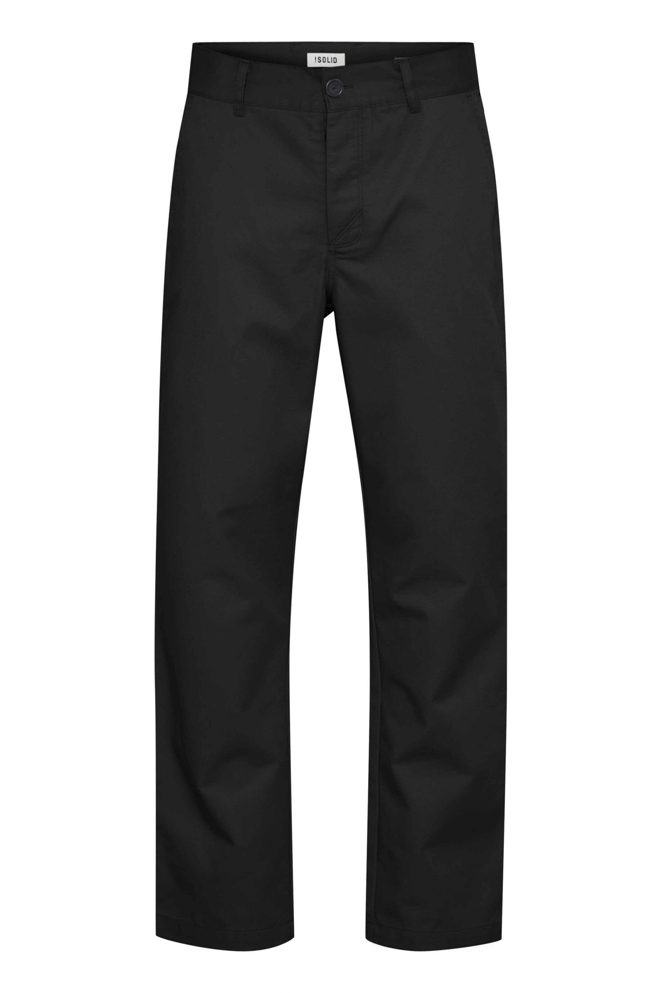 !Solid - Perna larga Calças chino 'Enrico' em preto: frente