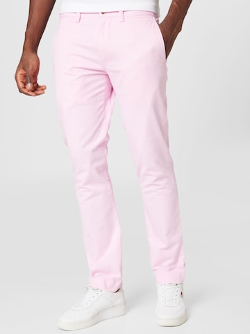 Polo Ralph Lauren Slimfit Chino kalhoty – pink: přední strana