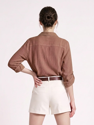 TorWeit Oversizeshirt 'Essential Cotton Shirt'‌‌‌‌ in Braun