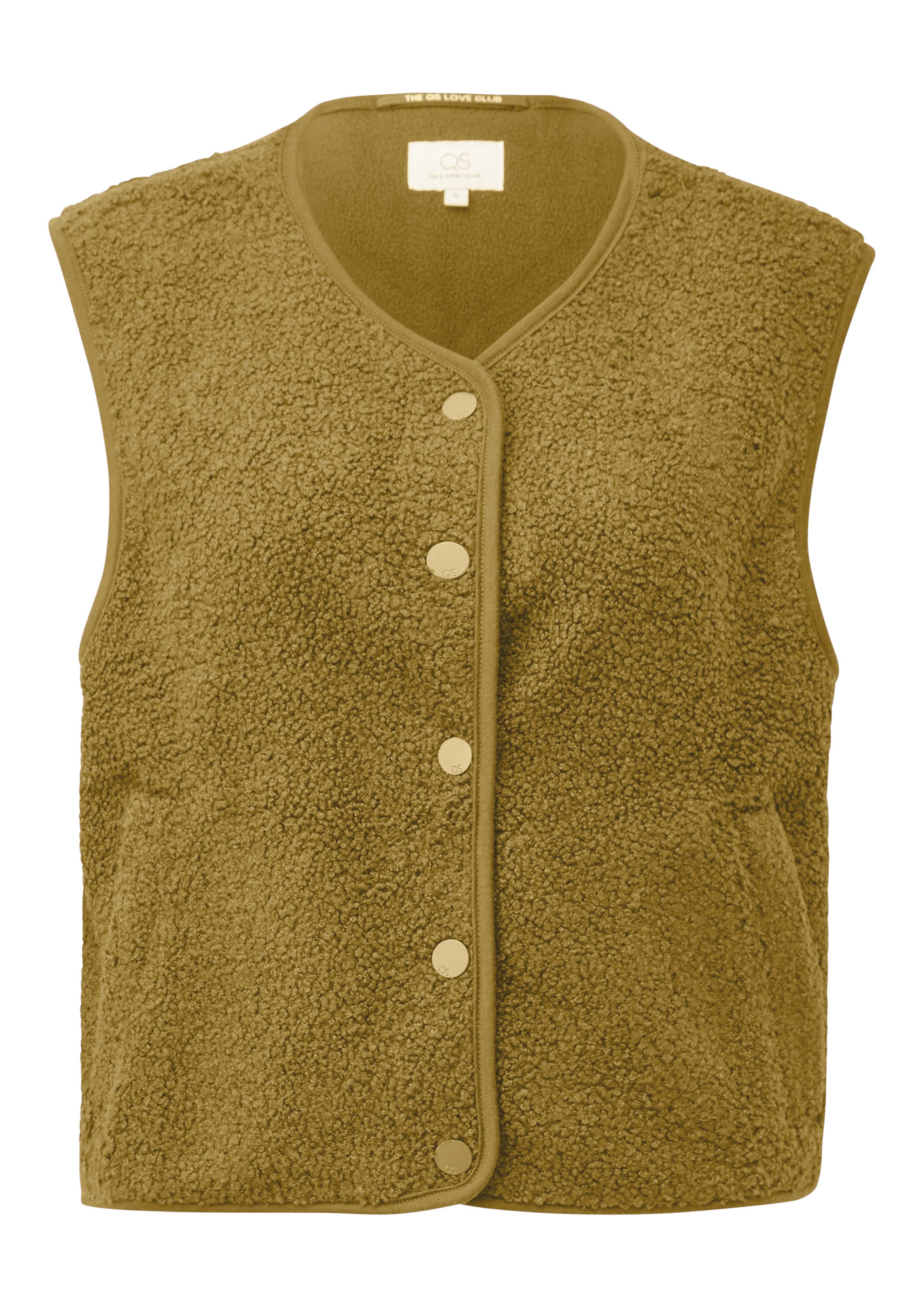 QS Gebreide bodywarmer in Geel: voorkant