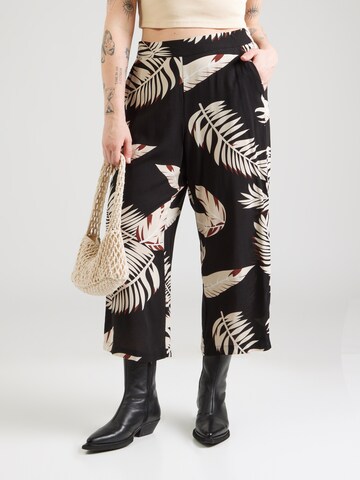 Vero Moda Curve Wide leg Broek 'VMCEASY JOY' in Zwart: voorkant