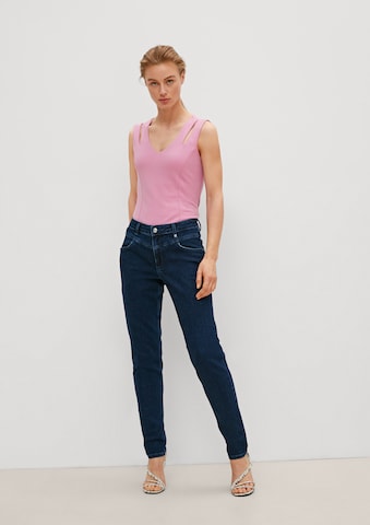 COMMA Slimfit Jeansy w kolorze niebieski: przód