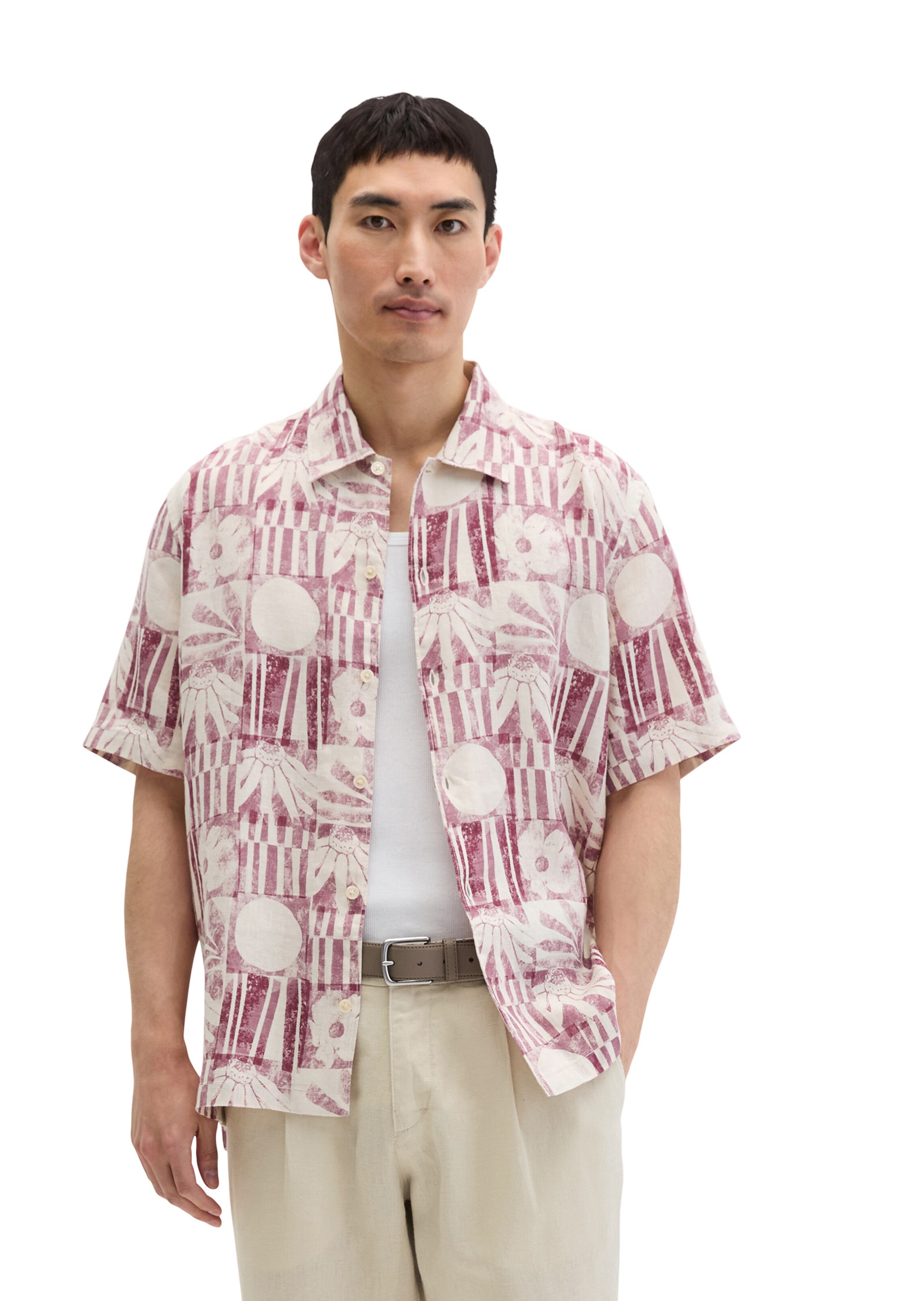 Marc O'Polo Regular fit Button Up Shirt in Purple: front