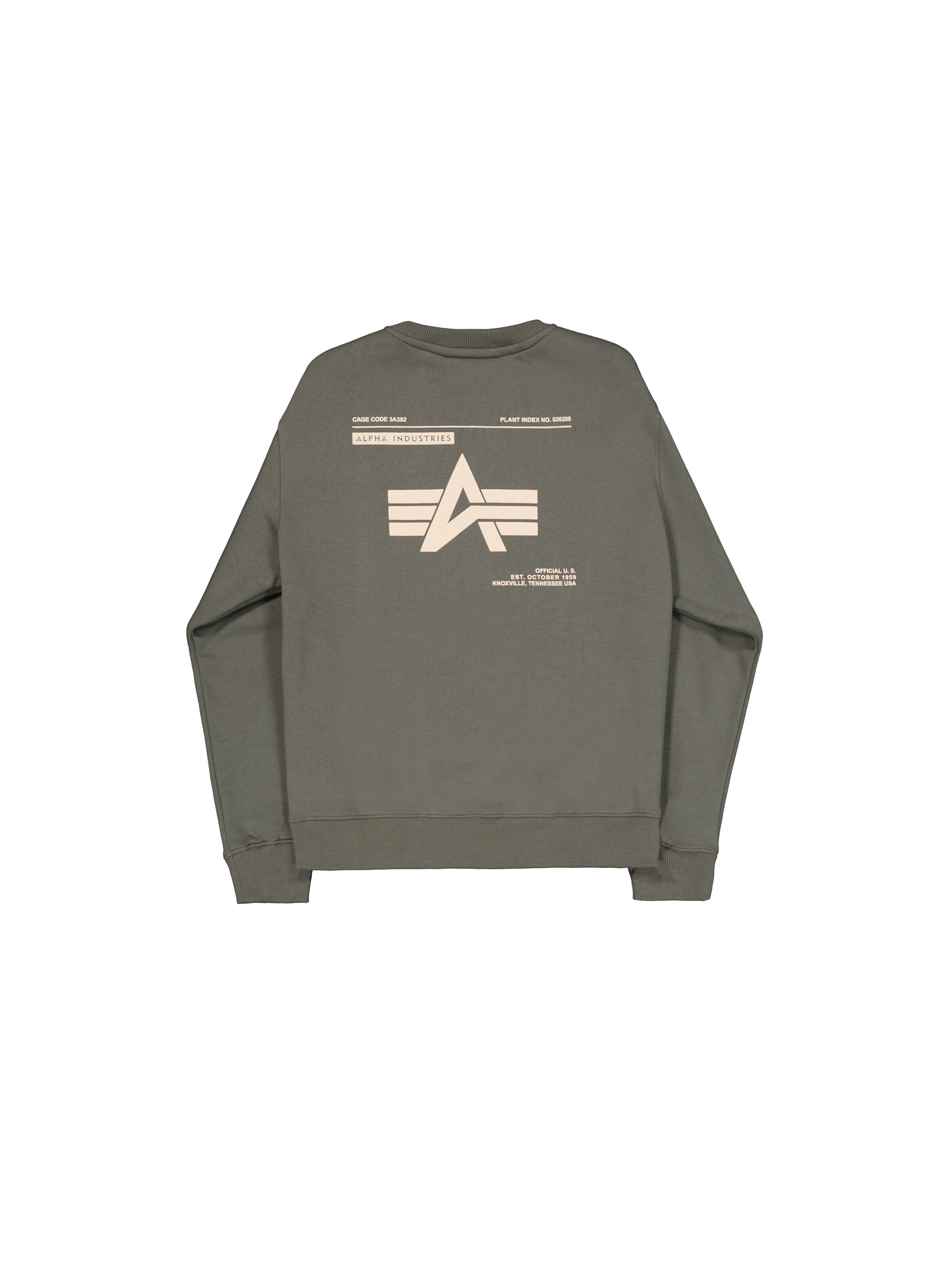 ALPHA INDUSTRIES Μπλούζα φούτερ 'Label' σε πράσινο