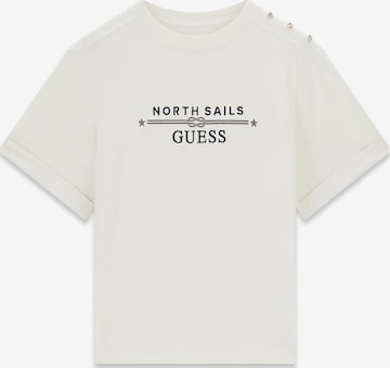 T-shirt GUESS en beige : devant