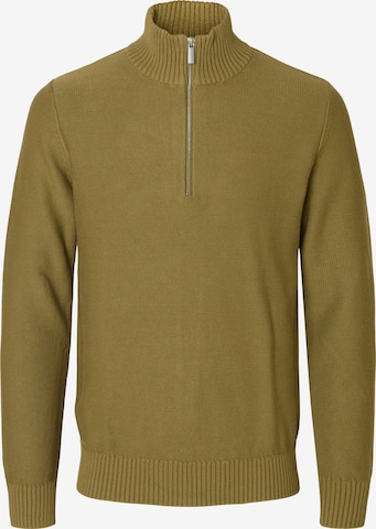 Pull-over 'SLHAXEL' SELECTED en vert : devant