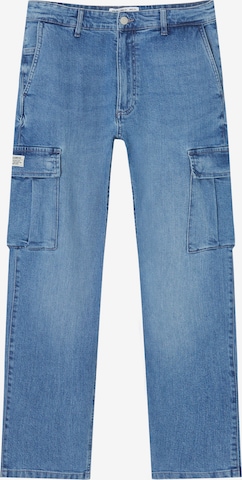 Pull&Bear Regular Cargojeans i blå: framsida