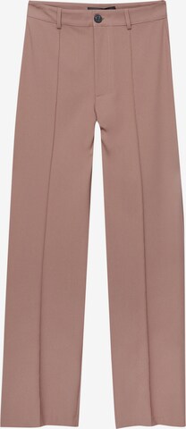 Pull&Bear Wide leg Trousers with creases in Pink: front
