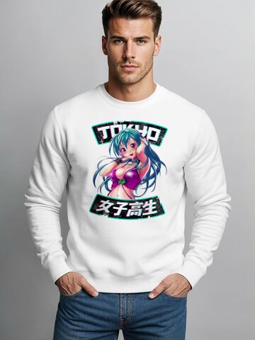 Neverless Sweatshirt 'Anime Girl' in White: front