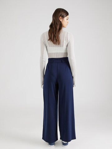 VILA Wide leg Bandplooibroek 'Elin' in Blauw