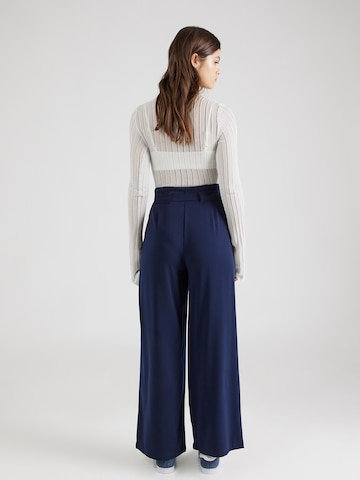 VILA Wide leg Pleat-Front Pants 'Elin' in Blue