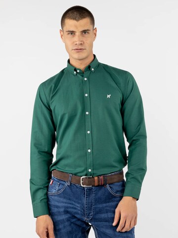 Williot Slim fit Srajca 'Thiago' | zelena barva: sprednja stran