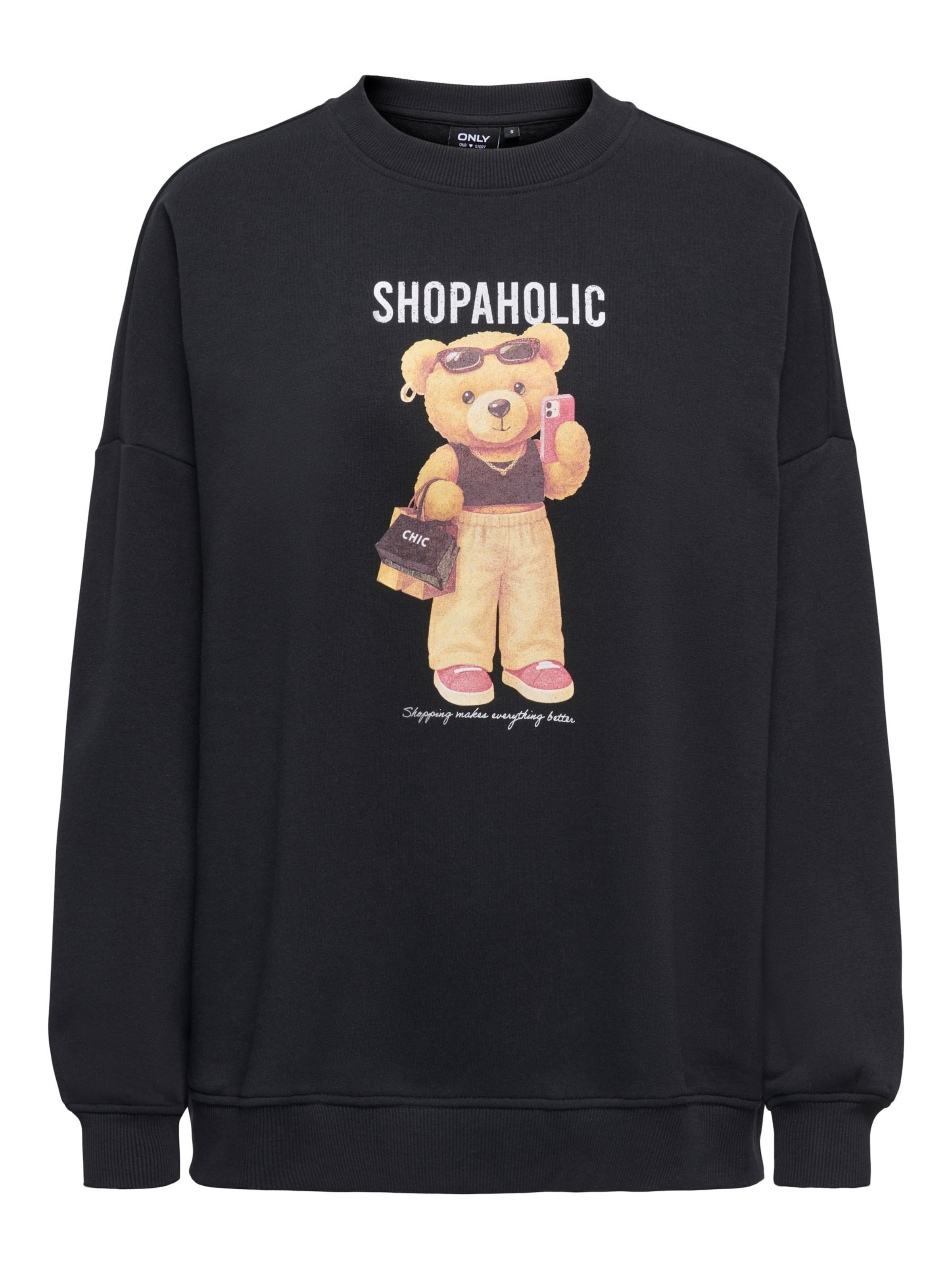 ONLY Sweatshirt 'ONLBila' in Schwarz: Vorderseite