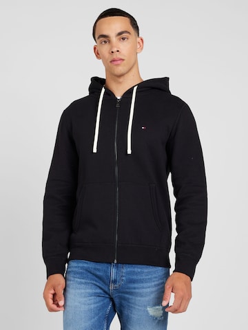 TOMMY HILFIGER Sweatjacke 'ESSENTIAL' in Schwarz: Vorderseite