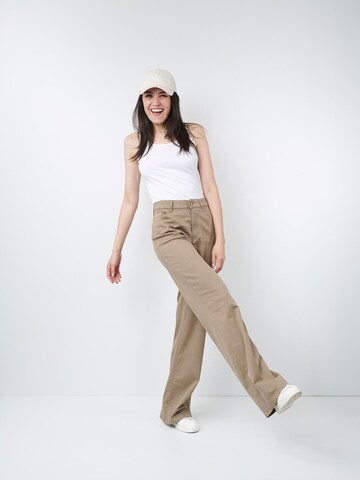 Wide leg Jeans '6288' di W. Wegener in beige