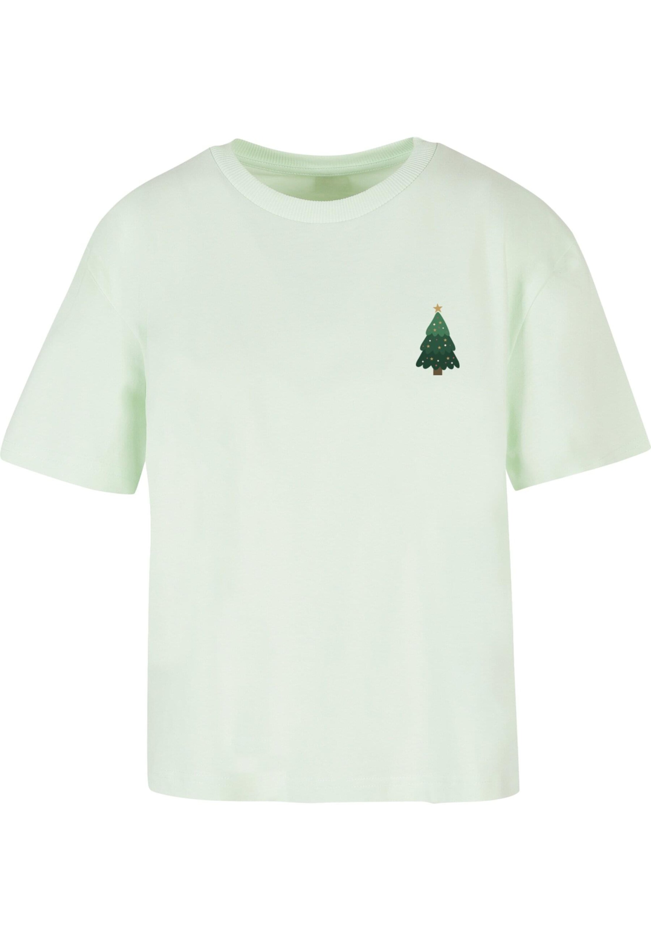 Merchcode Shirt 'Christmas Holly Jolly Mood' in Green: front