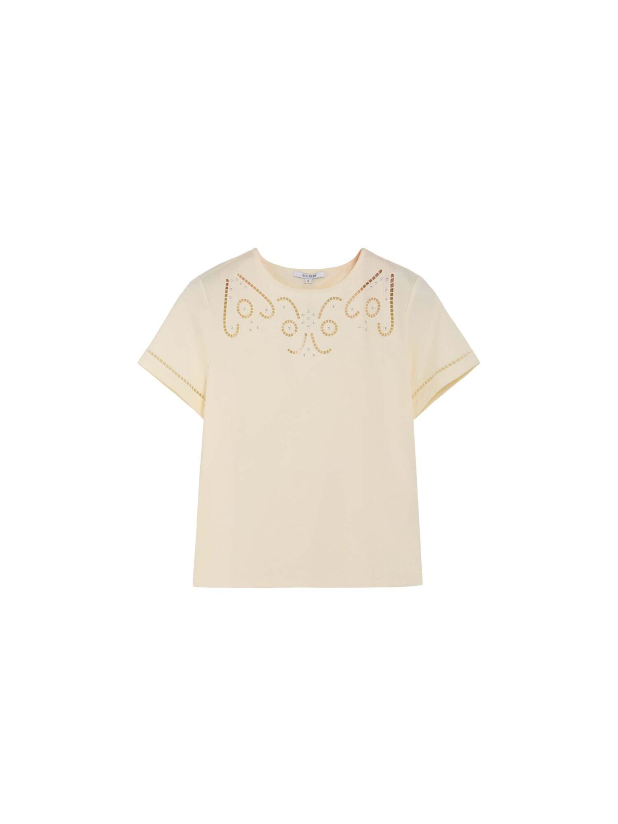 Scalpers T-shirt i beige: framsida