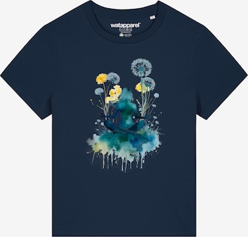 Maglietta 'Yoga & Meditation' di Watapparel in blu: frontale