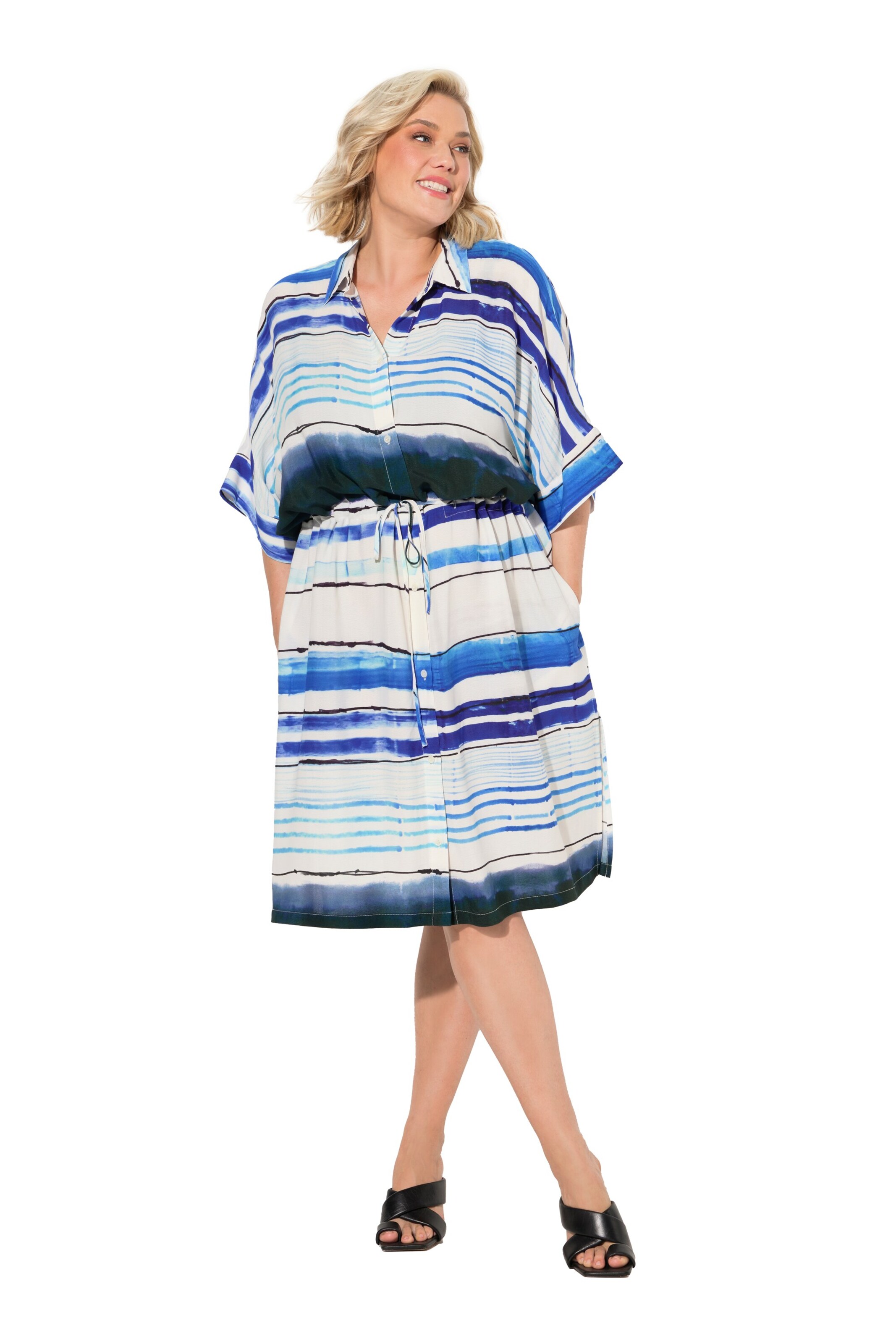 Ulla Popken Blousejurk in Blauw: voorkant